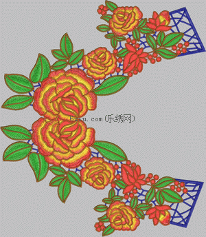 Multicolored collar embroidery pattern album