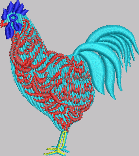Cock embroidery pattern album