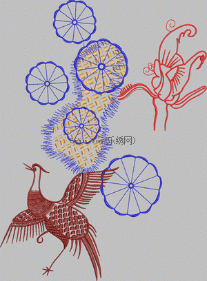 crane embroidery pattern album