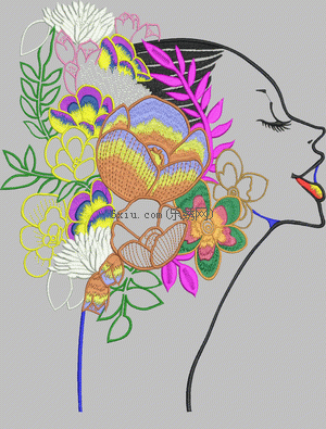Beautiful head embroidery pattern album