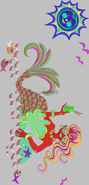 Mermaid embroidery pattern album