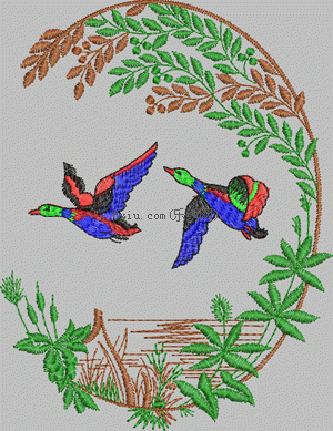 Bird duck embroidery pattern album