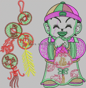 Chinese wind boy embroidery pattern album