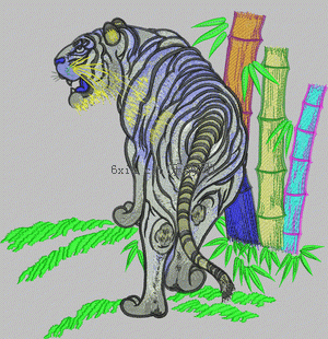 Tiger bamboo embroidery pattern album