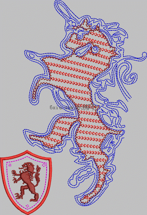 Lion sign embroidery pattern album