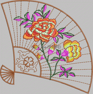 Fan Beautiful Flowers embroidery pattern album