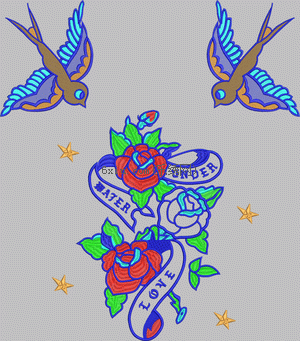 Bird Lattice Flowers embroidery pattern album