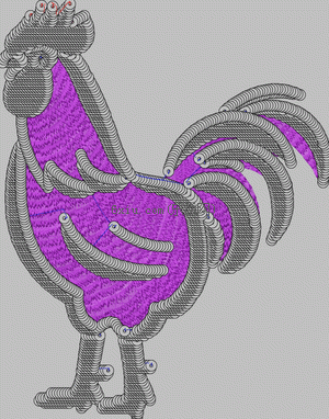Cock sequins embroidery pattern album