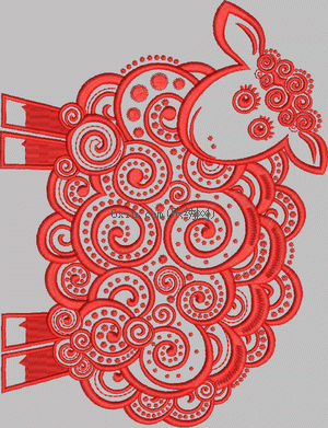 Chinese Style of Sheep Paper-cut embroidery pattern album