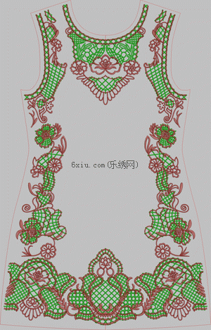 A full dress embroidery pattern album