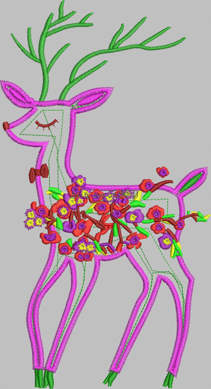 Sika deer embroidery pattern album