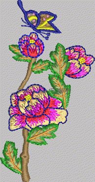 Butterfly flower embroidery pattern album