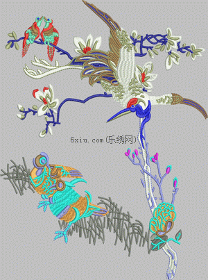 Chinese Classic Crane Birds embroidery pattern album