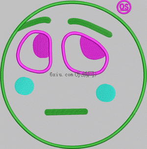 Cartoon smiling face expression embroidery pattern album