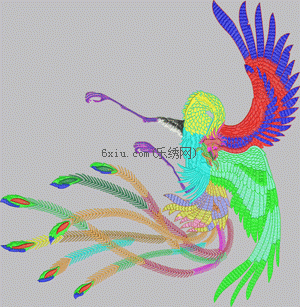 Crane Phoenix embroidery pattern album