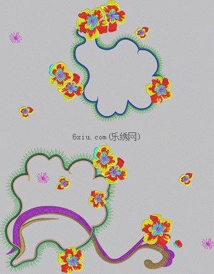 Sticking large flowers embroidery pattern album
