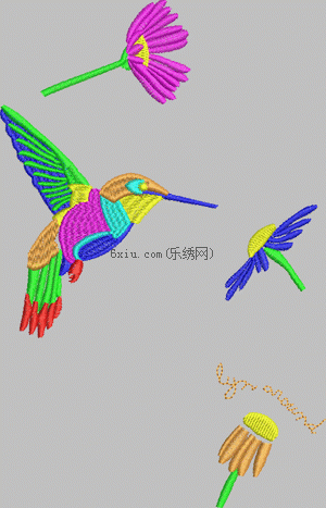 Little bird embroidery pattern album