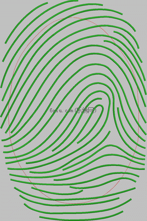 Cartoon fingerprint curve embroidery pattern album