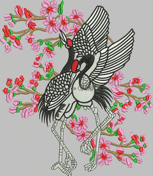 Tang Dress of Chinese Wind, Auspicious Crane Qipao embroidery pattern album