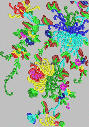 Chrysanthemums beautiful flowers embroidery pattern album