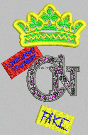 Crown sequins embroidery pattern album