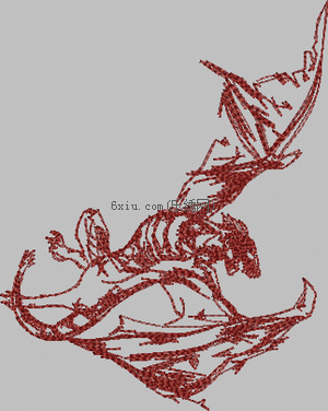Dinosaur pterosaur bat embroidery pattern album
