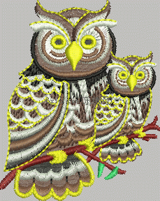 Owl Bird embroidery pattern album