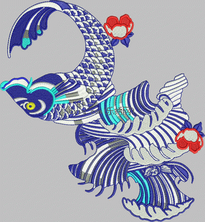 Chinese wind carp embroidery pattern album