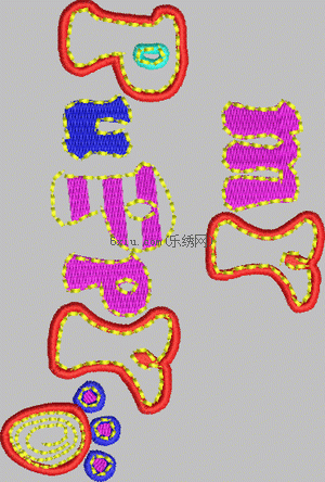 Puppy_cartoon applique embroidery pattern album