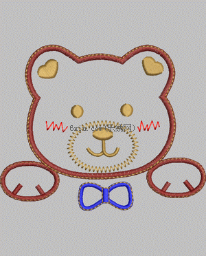 Bear Cartoon Sticker embroidery pattern album