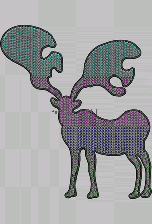 Deer Cartoon Sticker embroidery pattern album