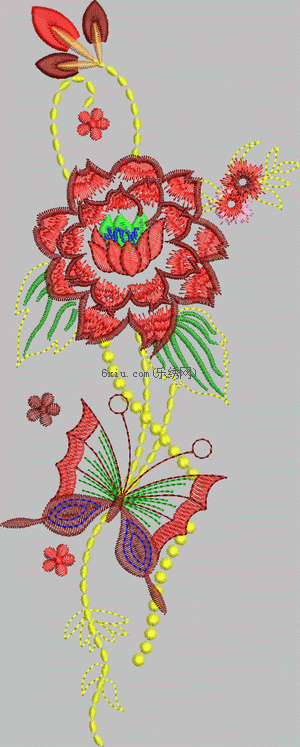 Butterfly Lotus Cartoon Sticker embroidery pattern album