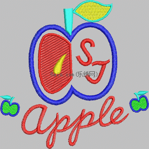 Apple apple_cartoon applique embroidery pattern album