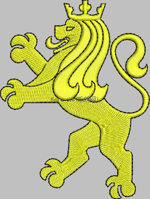 Lion label cartoon applique embroidery pattern album