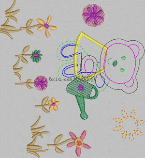 Bear Cartoon Sticker embroidery pattern album