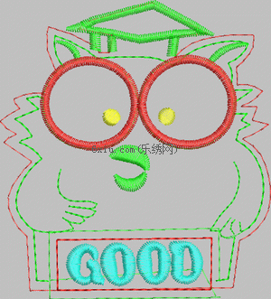 Owl Cartoon Sticker embroidery pattern album