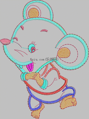 Mouse-cartoon applique embroidery pattern album