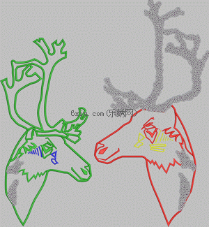 Deer Cartoon Sticker embroidery pattern album
