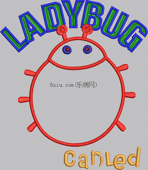 Ladybug Cartoon applique embroidery pattern album