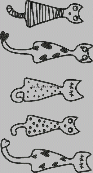 Cat Cartoon Sticker embroidery pattern album