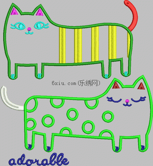 Cat Cartoon Sticker embroidery pattern album