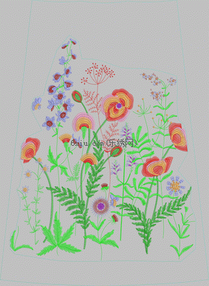 Pretty flower skirt embroidery pattern album