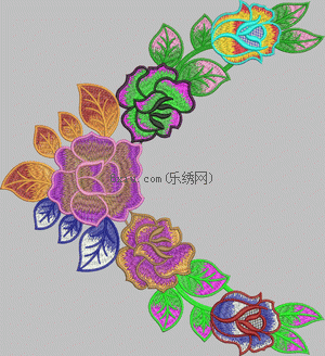 Polychromatic water-soluble collar embroidery pattern album
