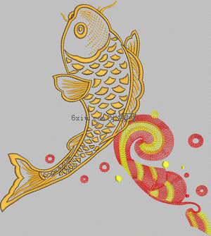 Chinese Style of Fish and Carp embroidery pattern album