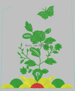 Beautiful flowers on the back embroidery pattern album