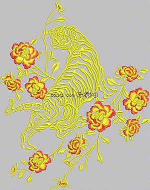 Tiger on the hill embroidery pattern album