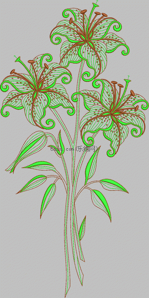 Flower bud embroidery pattern album