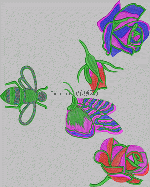 Butterfly Rose Bee embroidery pattern album