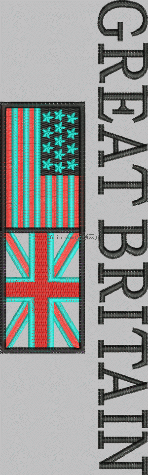 Great Britain emblem logo cloth with badge for man embroidery pattern album