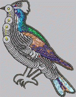 Bird-bead lamination embroidery pattern album